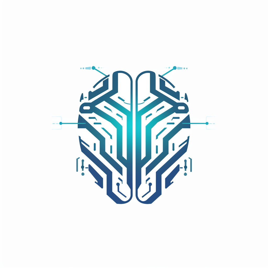 Futuristic Technology Cyber AI Brain Chip Logo