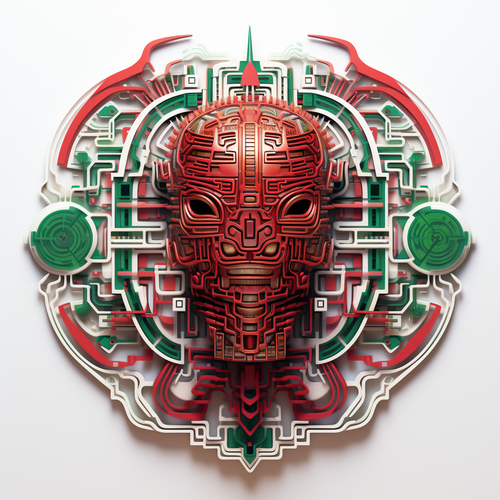 Futuristic Tezcatlipoca with Circuitry Design