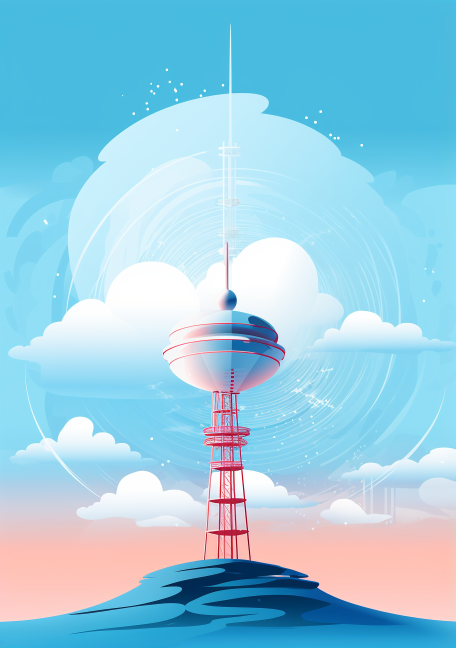 Futuristic tower in the sky vector