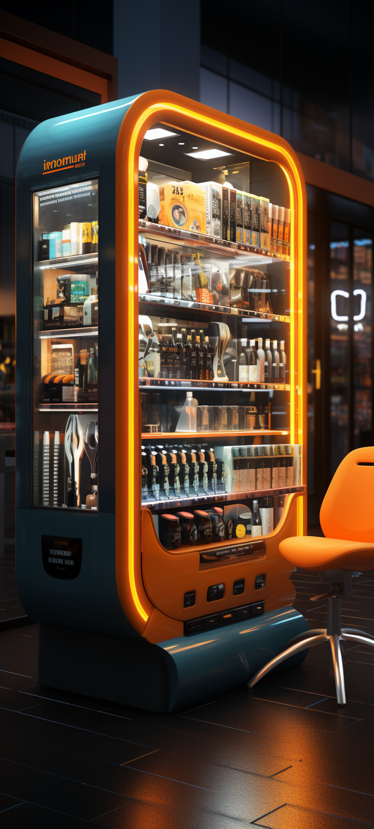 Tools inside a Futuristic Vending Machine