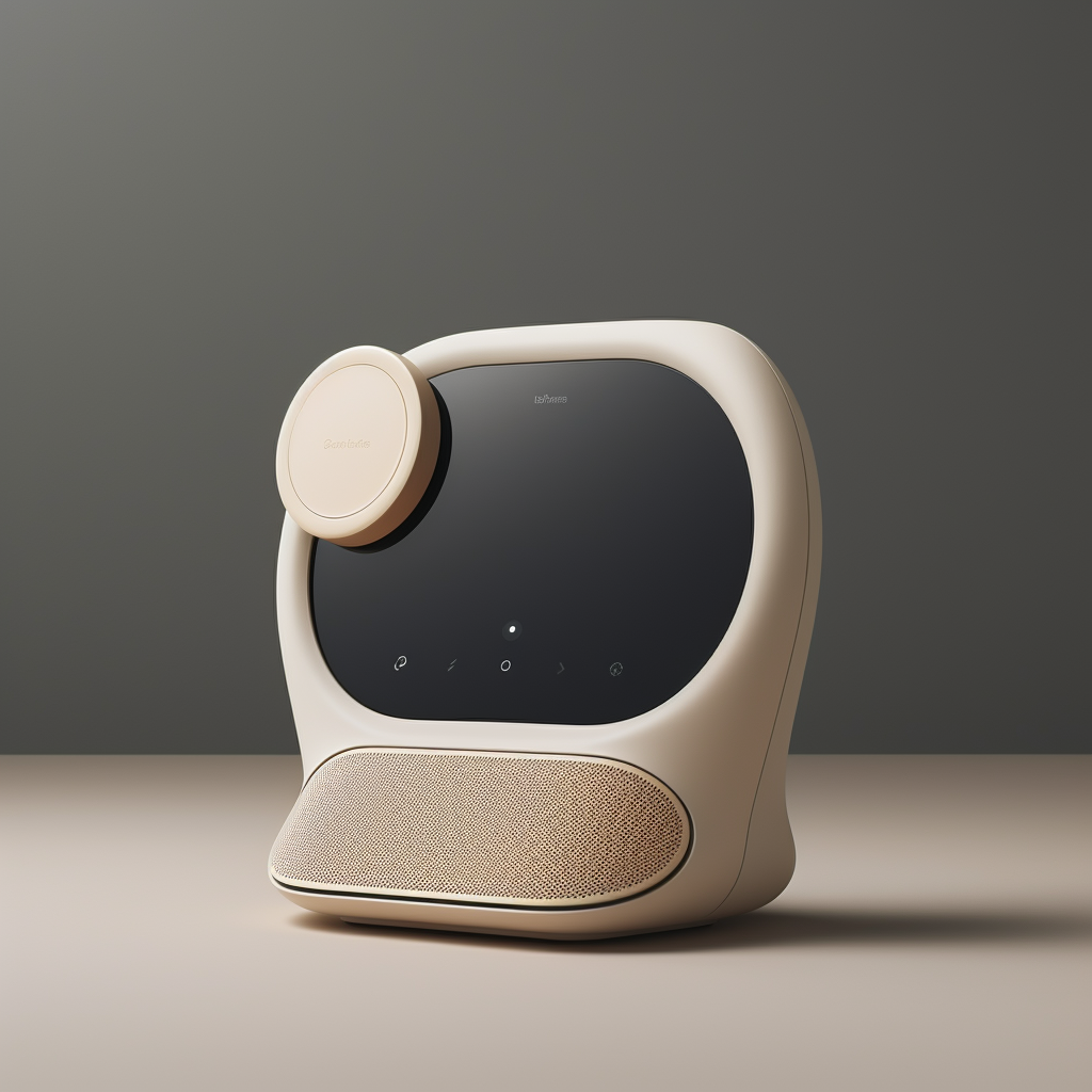 Futuristic video chat device by Dieter Rams