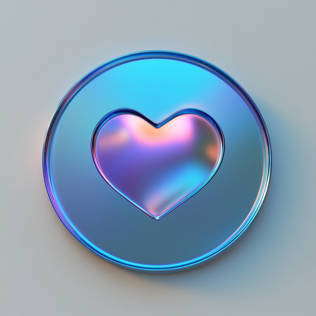 blue gradient vinyl heart