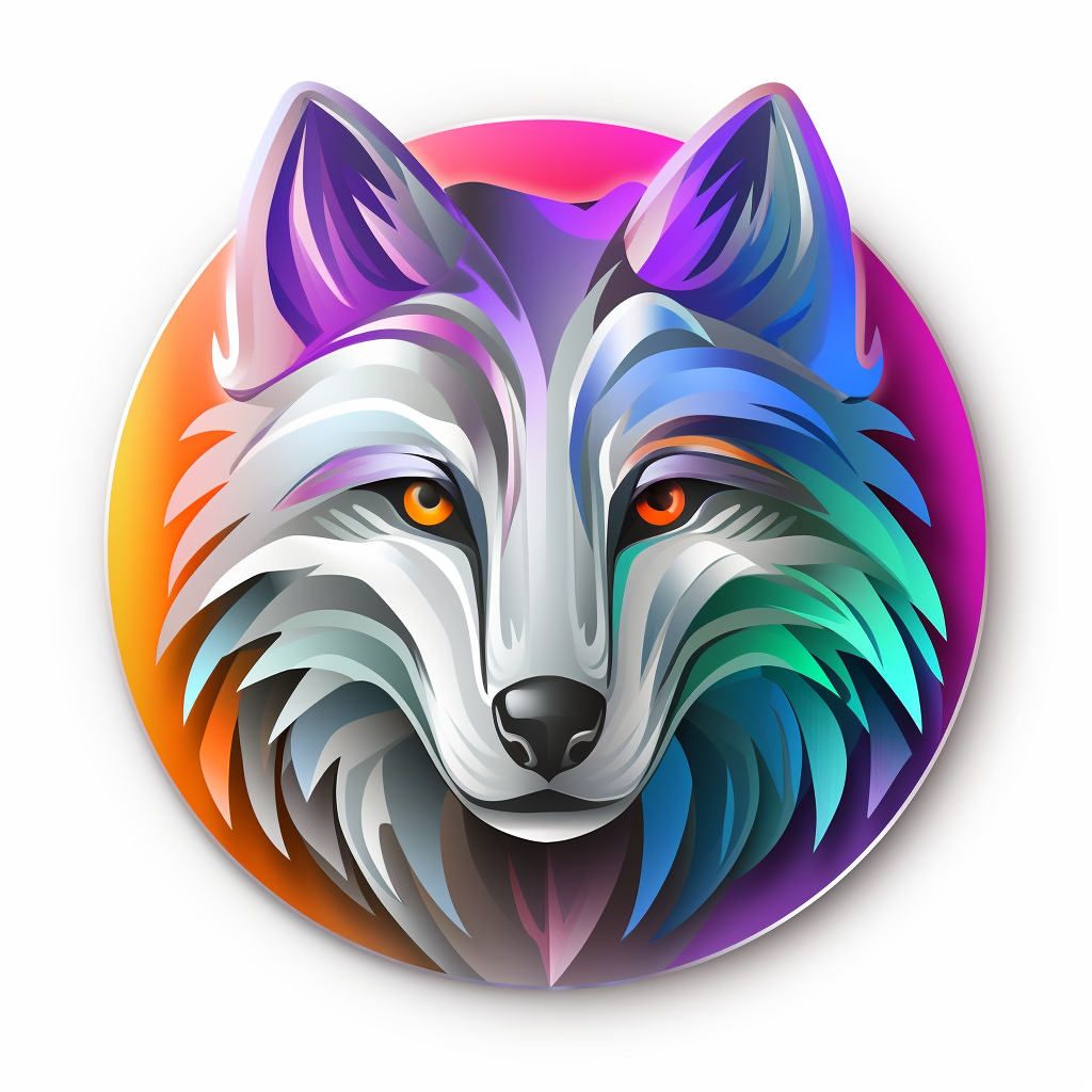 Futuristic web browser with wolf face