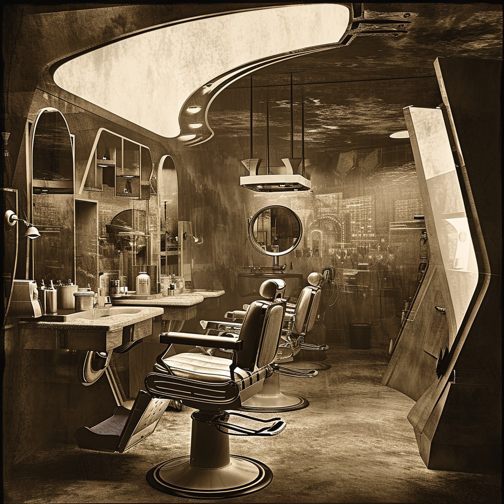 Futuristic Year 3000 Barber Shop