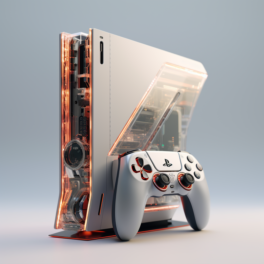 Modified PlayStation 5 Console with Futuristic Architecture