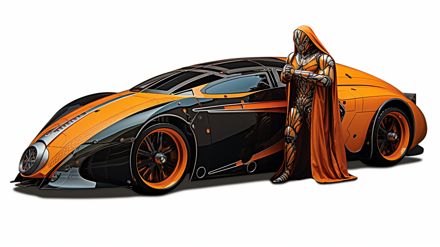 Black and orange futuristic car