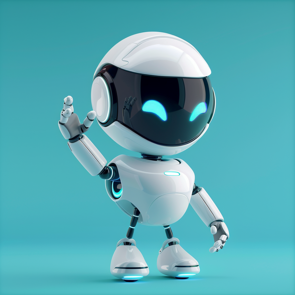 Glossy White and Blue Chatbot