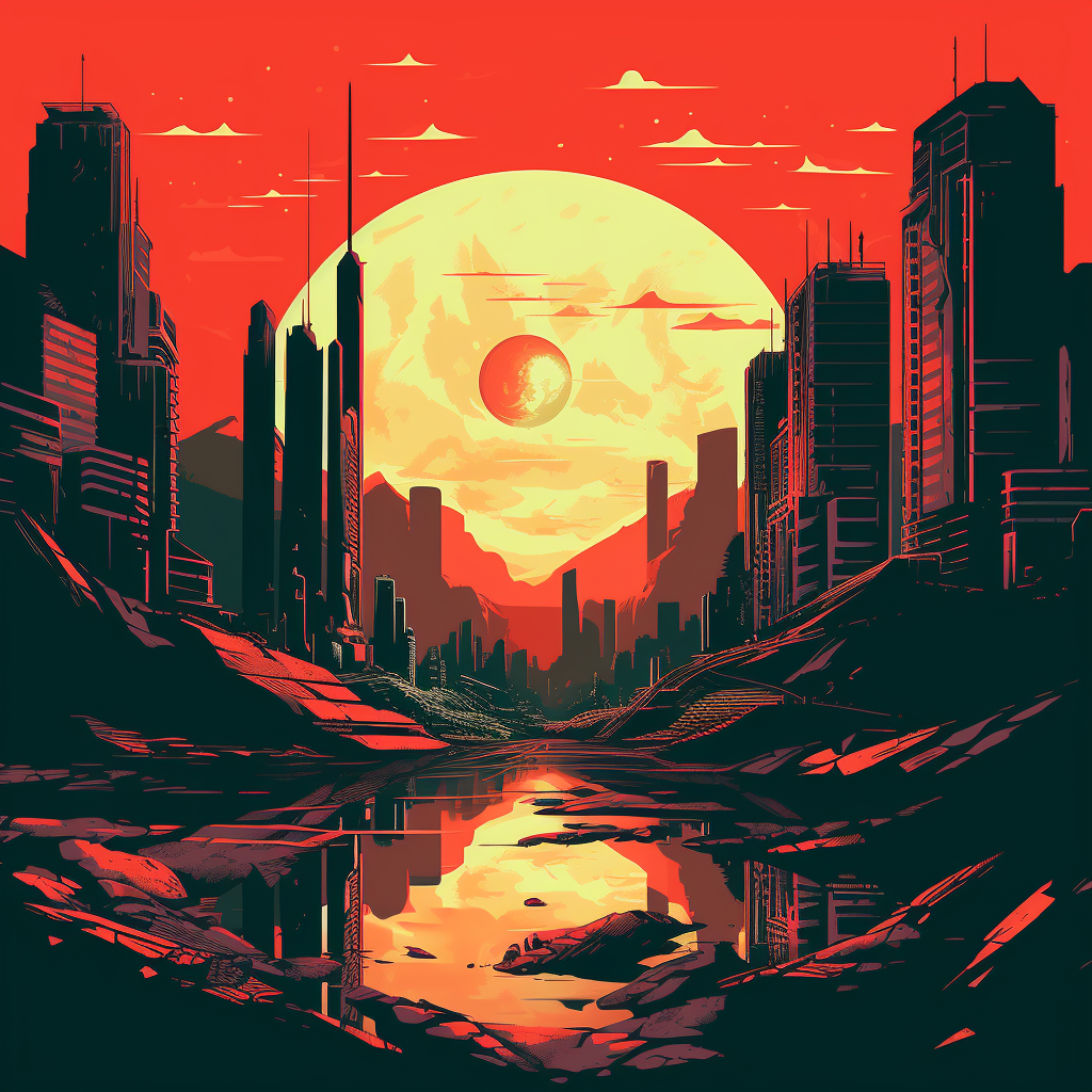 Futuristic city on Mars artwork