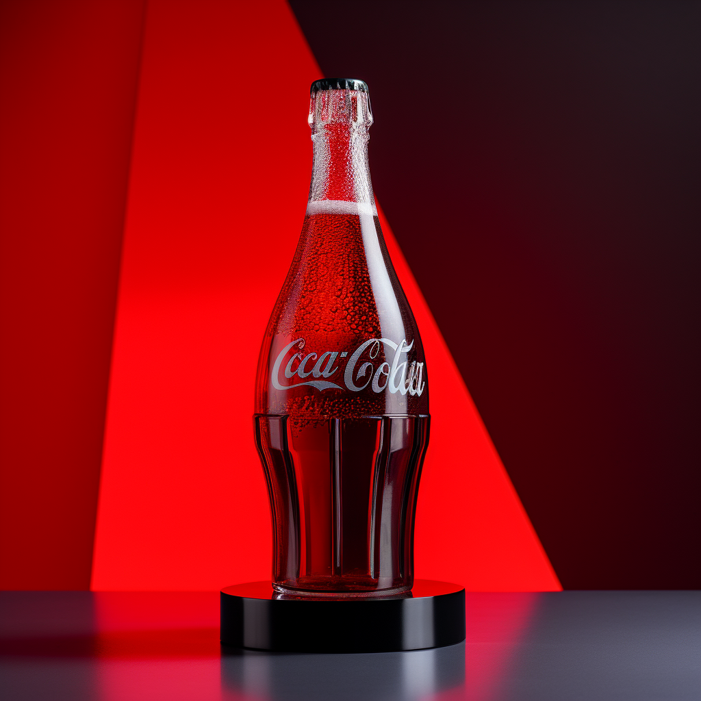 Futuristic Coca Cola Bottle in Minimal Backdrop