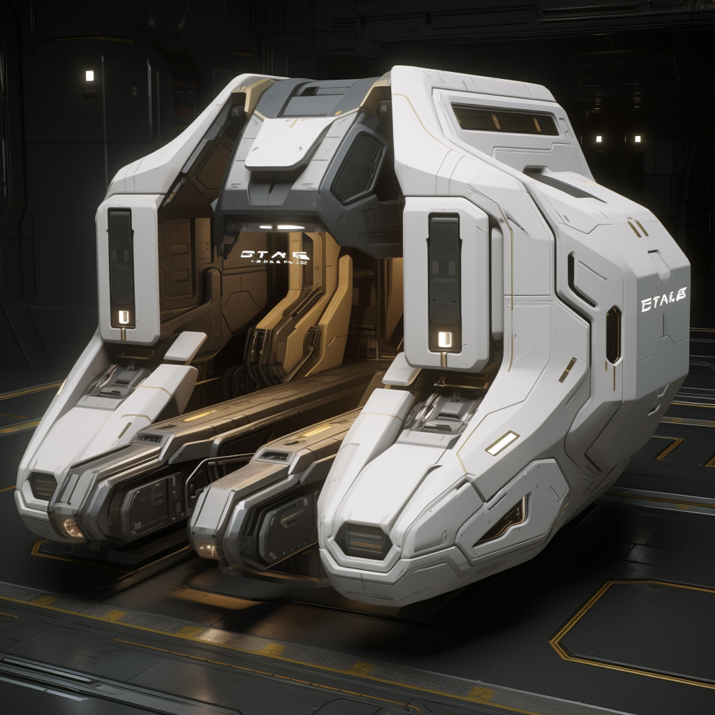 Detailed outside view of futuristic Drake ship