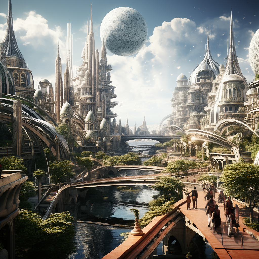 Futuristic city on Europa  image