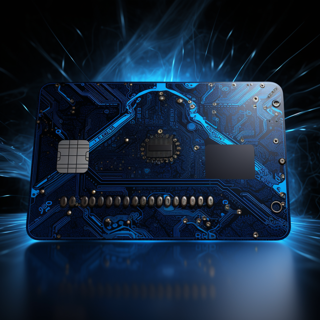 Futuristic Fantastic Credit Card in Blue