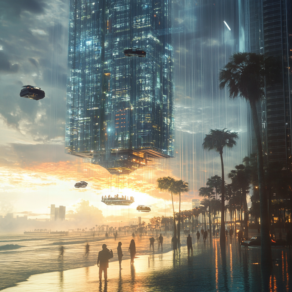 futuristic Los Angeles city scene