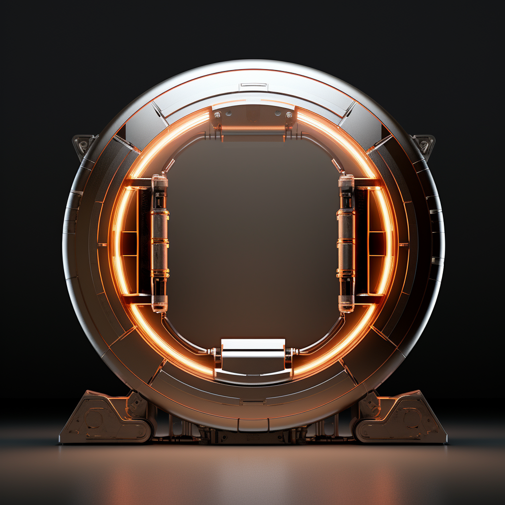 Futuristic mirror with light reflection