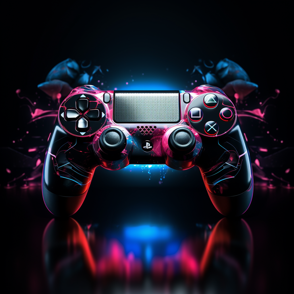 Futuristic PlayStation Controller with Special Effect