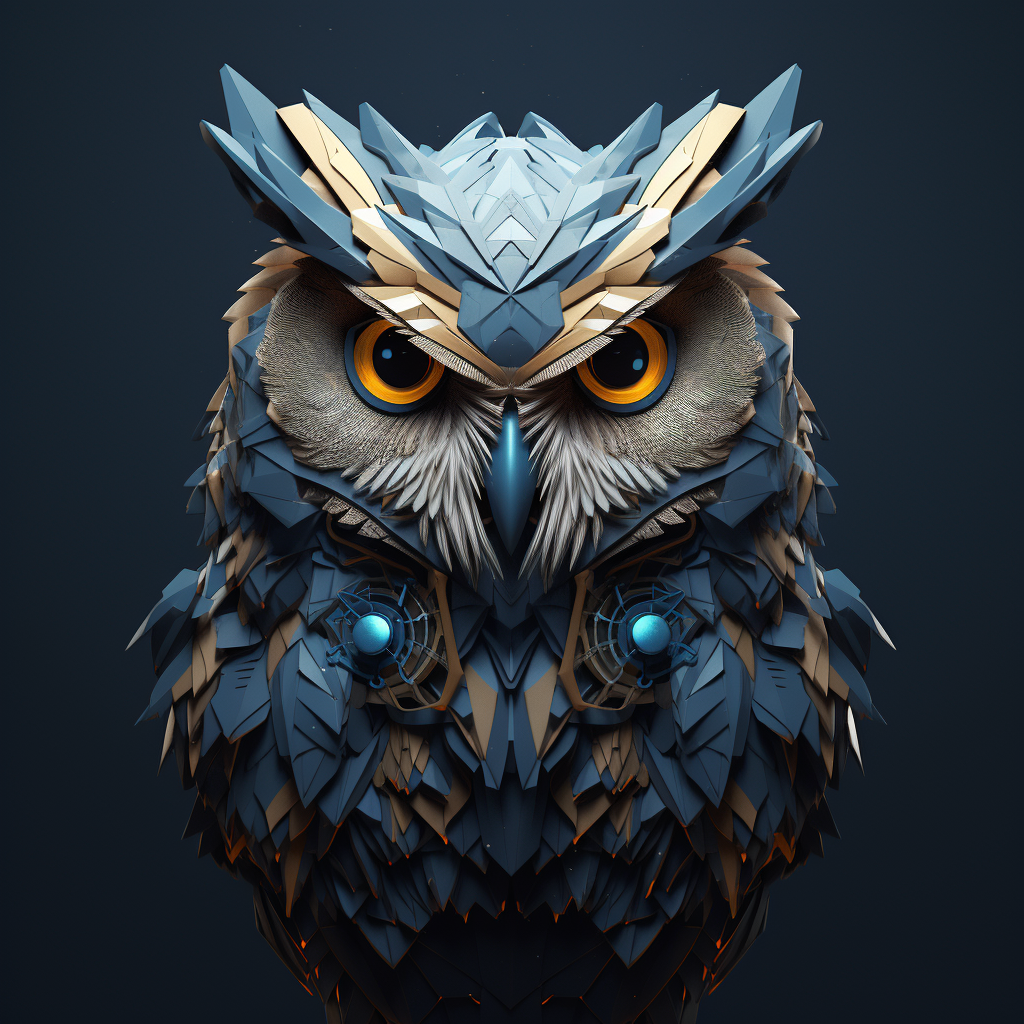 Futuristic polygon owl image