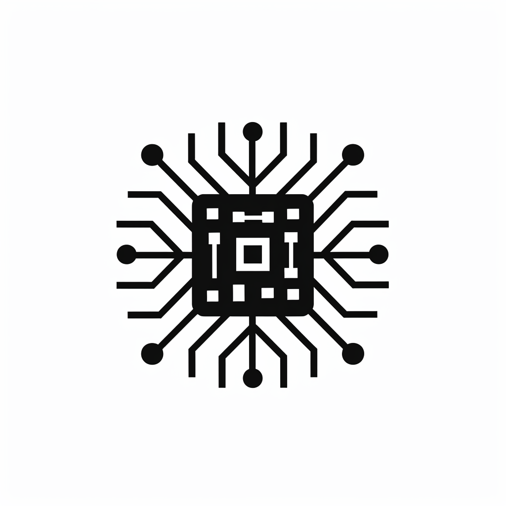 Futuristic technology company cyber AI chip logo