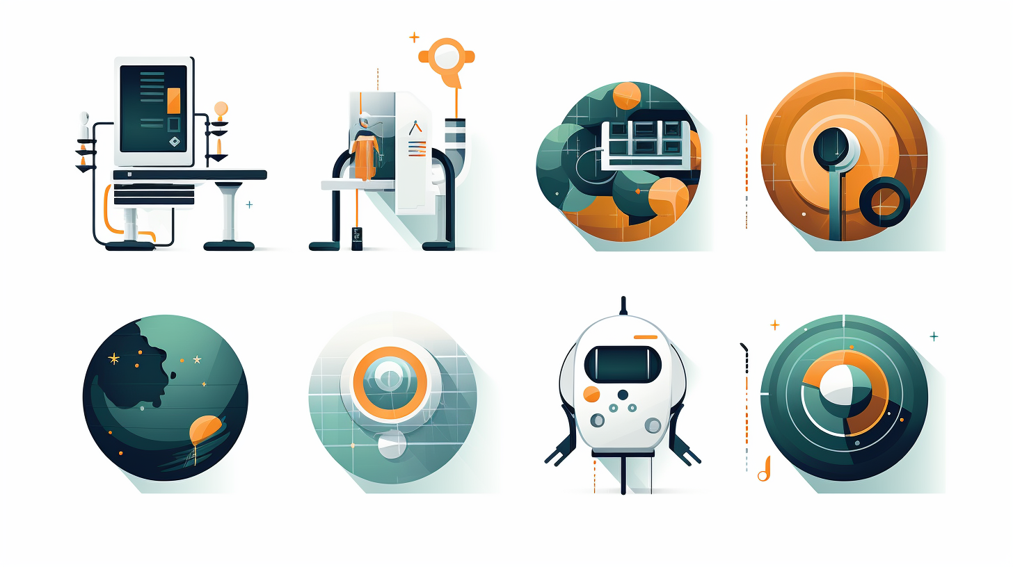 Futuristic technology illustration with white background