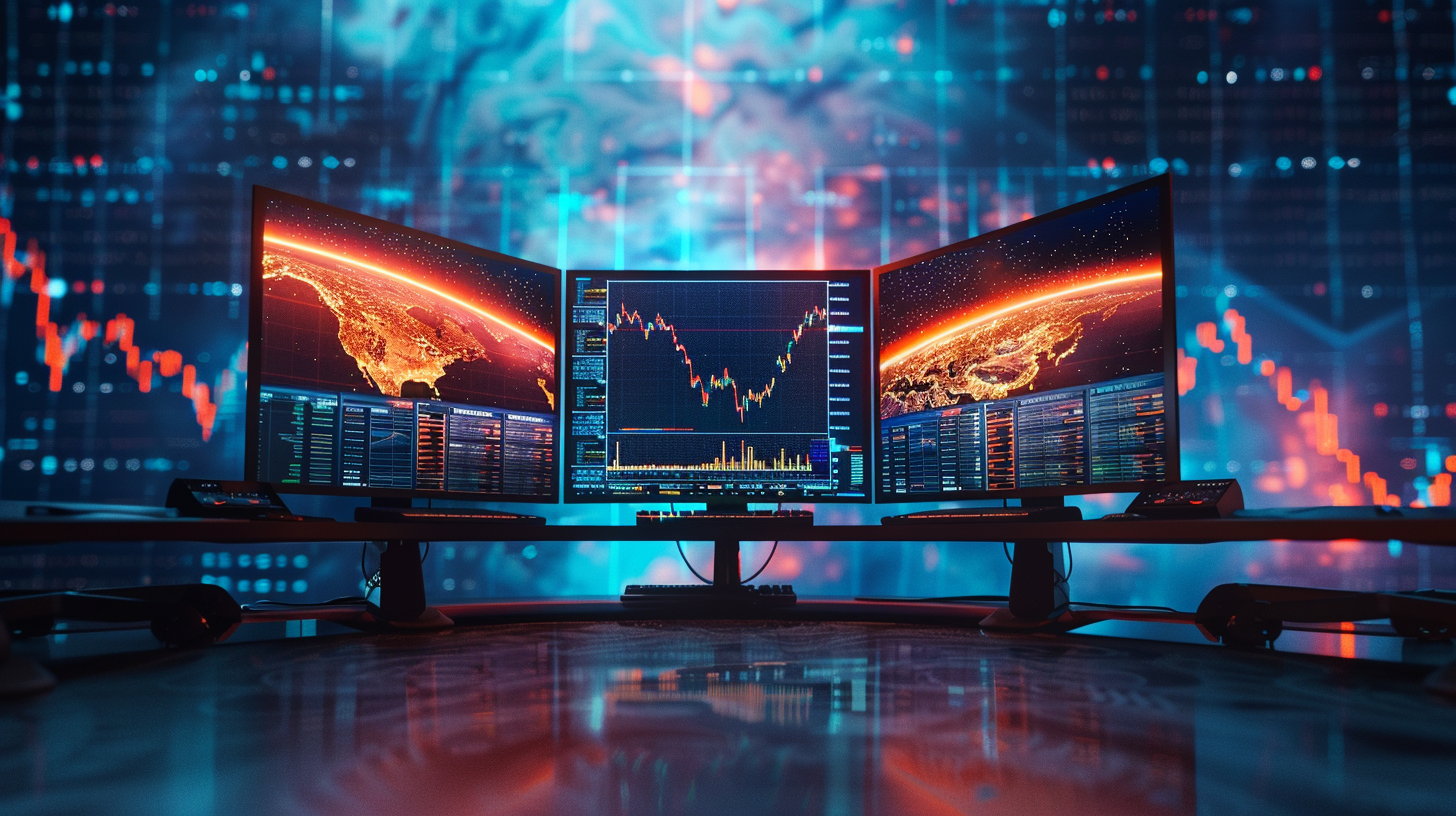 Trading Chart on Futuristic Desk