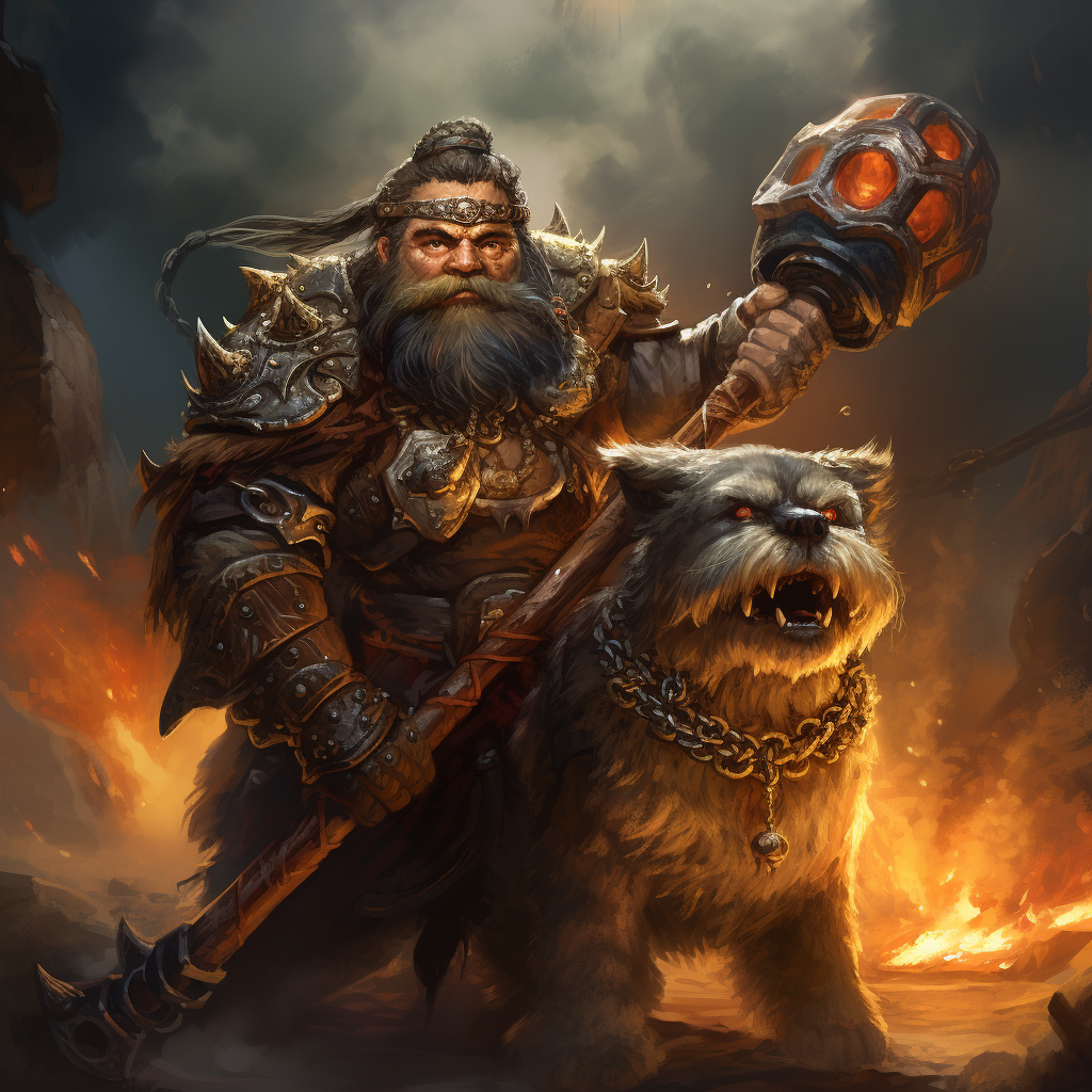 Fyreslayer Dwarf with 2-Handed Hammer