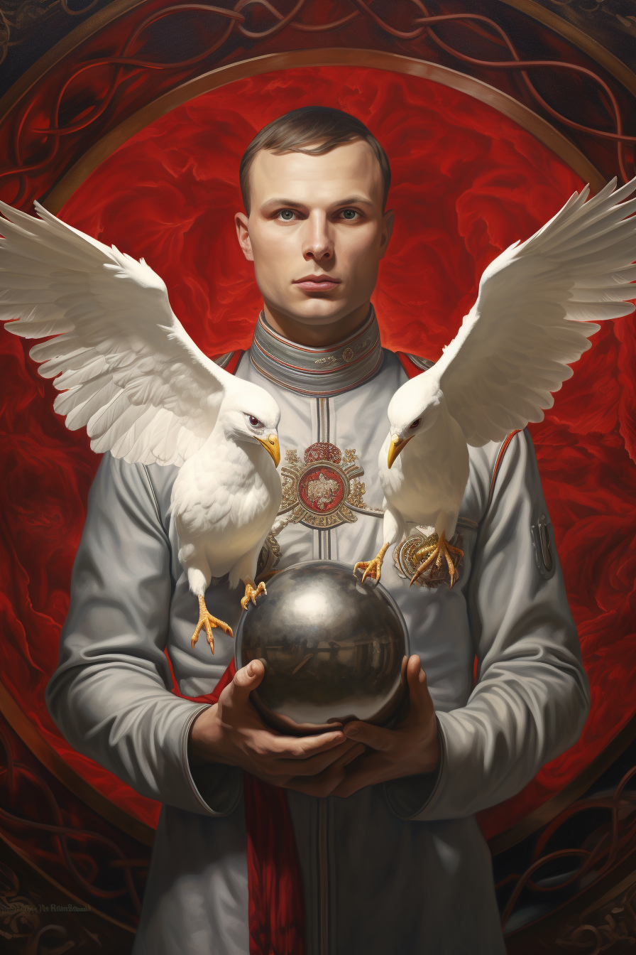 Yuri Gagarin with a dove