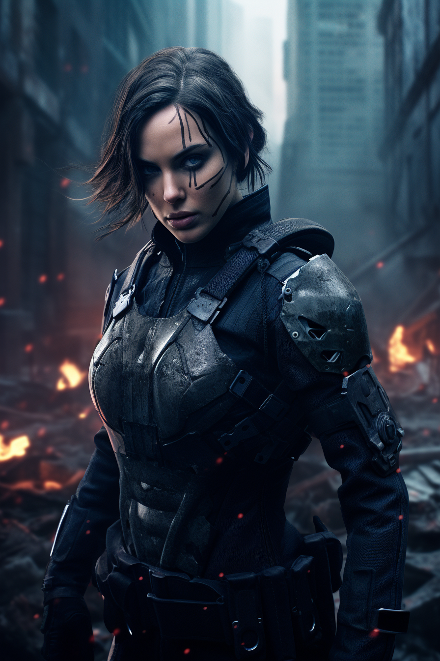 Gal Gadot as Jill Valentine in action