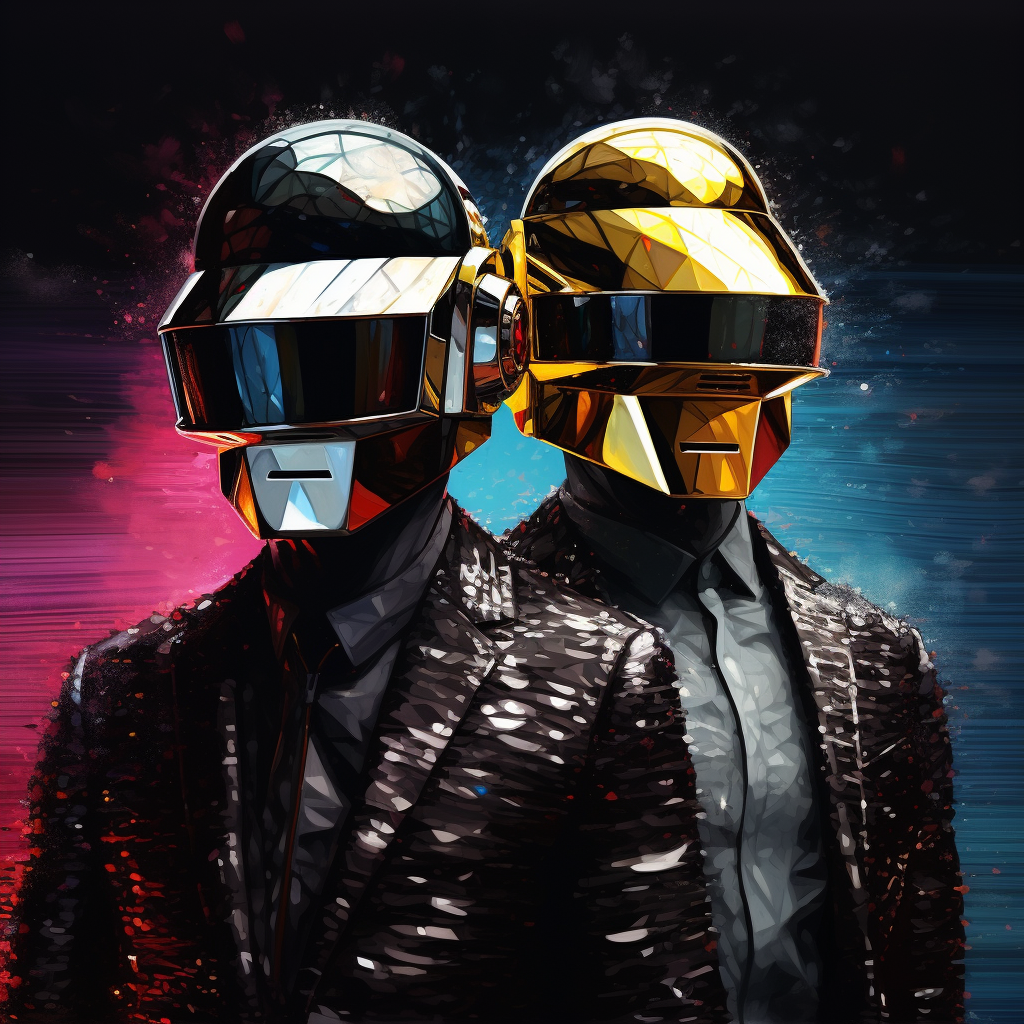 Futuristic Daft Punk in Galaxy