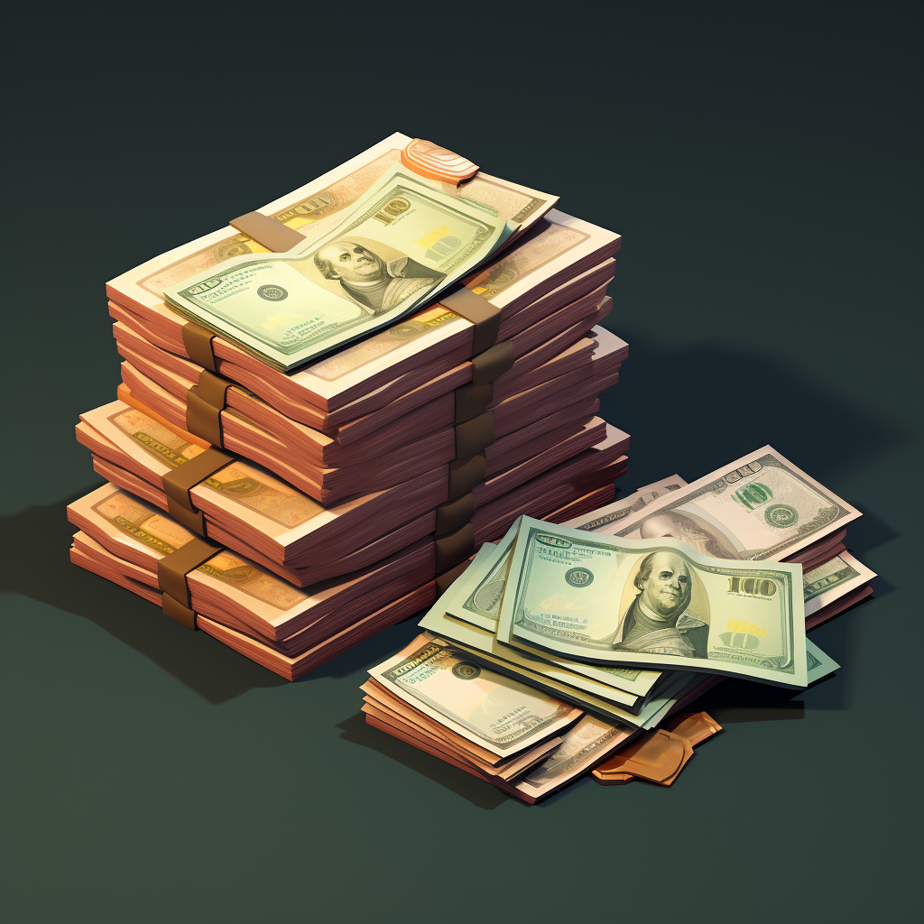 2D asset minimalist art money bills