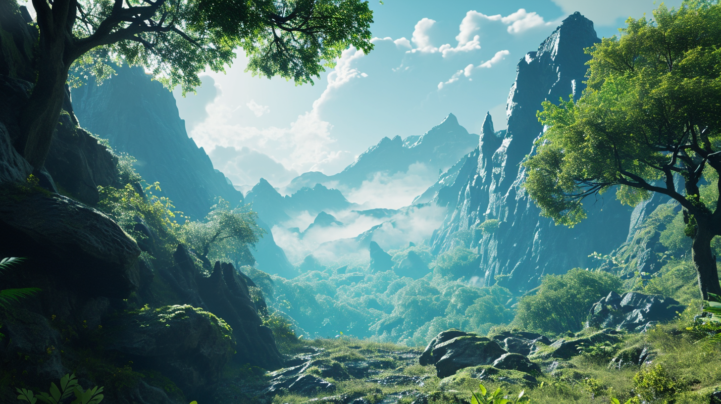 Vibrant 3D Game Environment Background