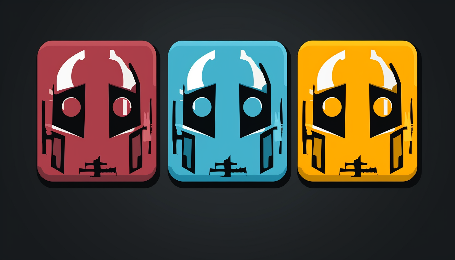 Colorful robot face game icon