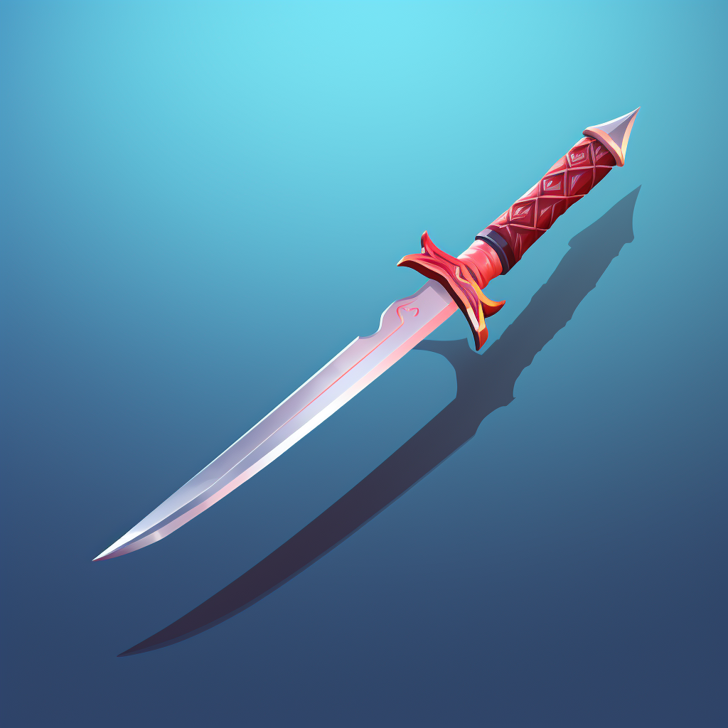 Low Poly Katana for Game Icon