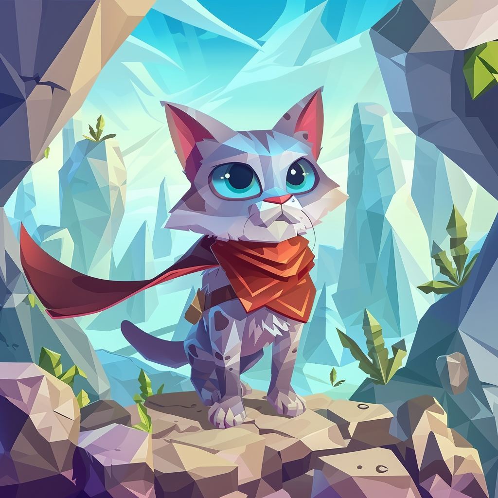 Game Runner Cat Fantasy Background Vector Models