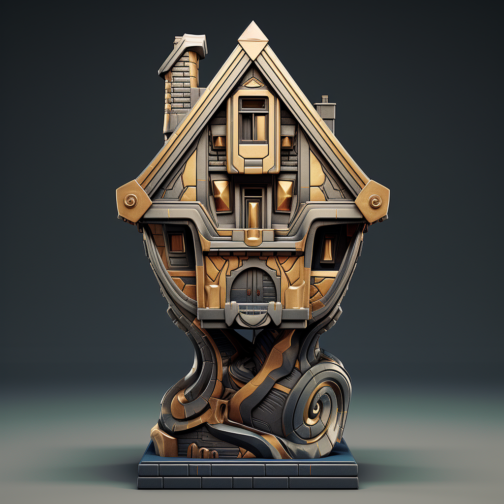 Game trophy shaped like a house