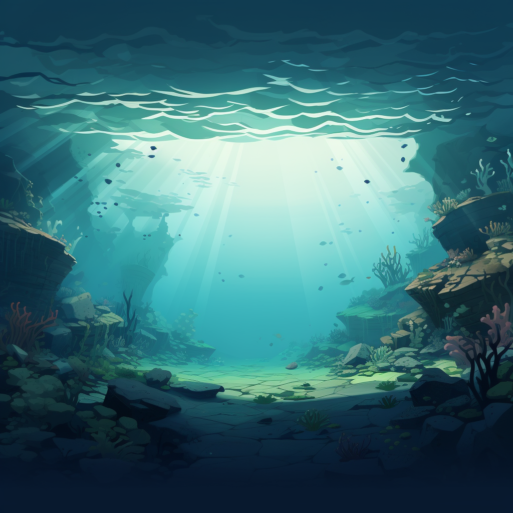 Game Background of Tranquil Ocean Scene