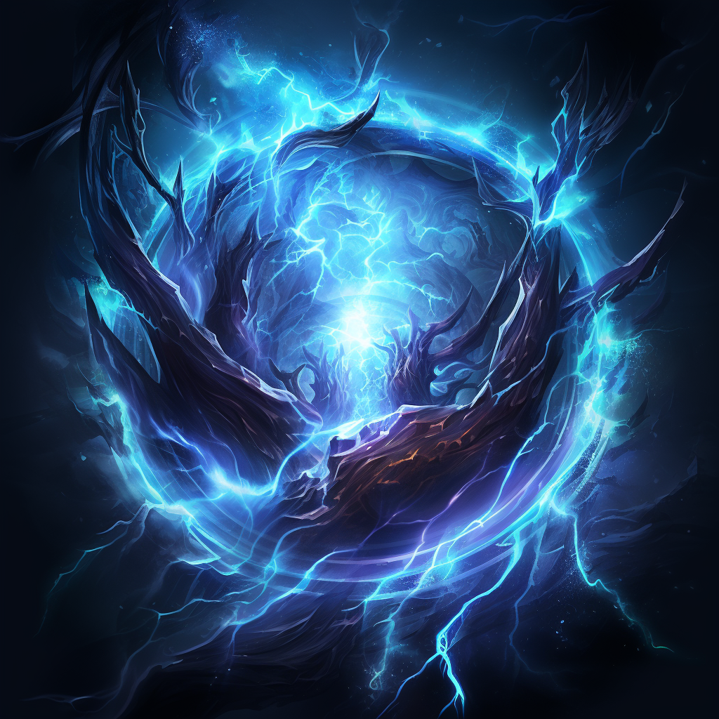 Game Icon with Soul-Draining, Fire, Ice, Lightning Abilities