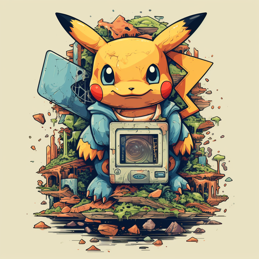 Vibrant gameboy pokemon art in pixel format