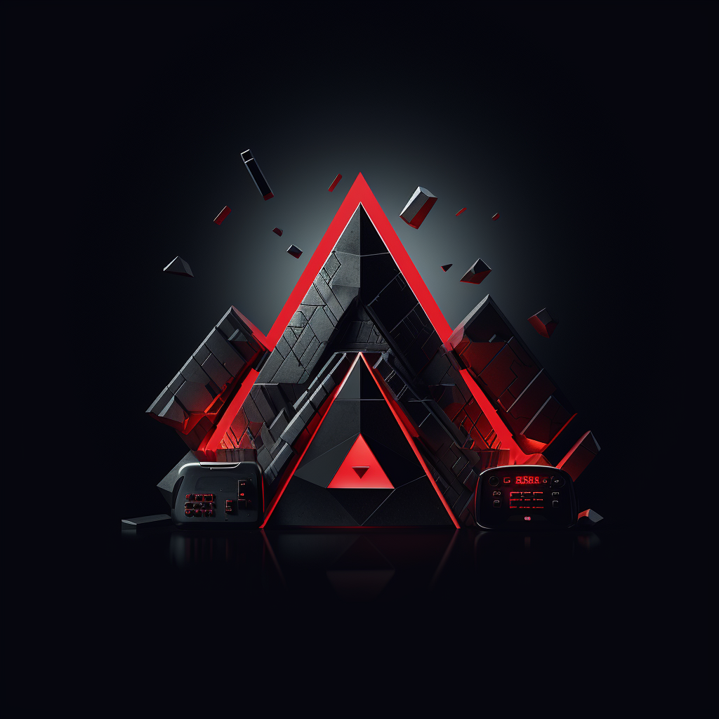 Geometrical gaming logo with joystick