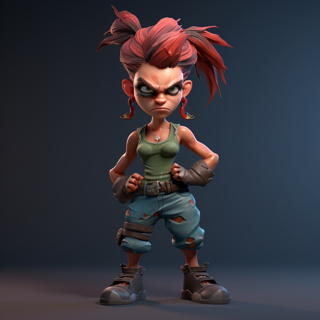 Cartoonish 3D Gaming Character Full Body