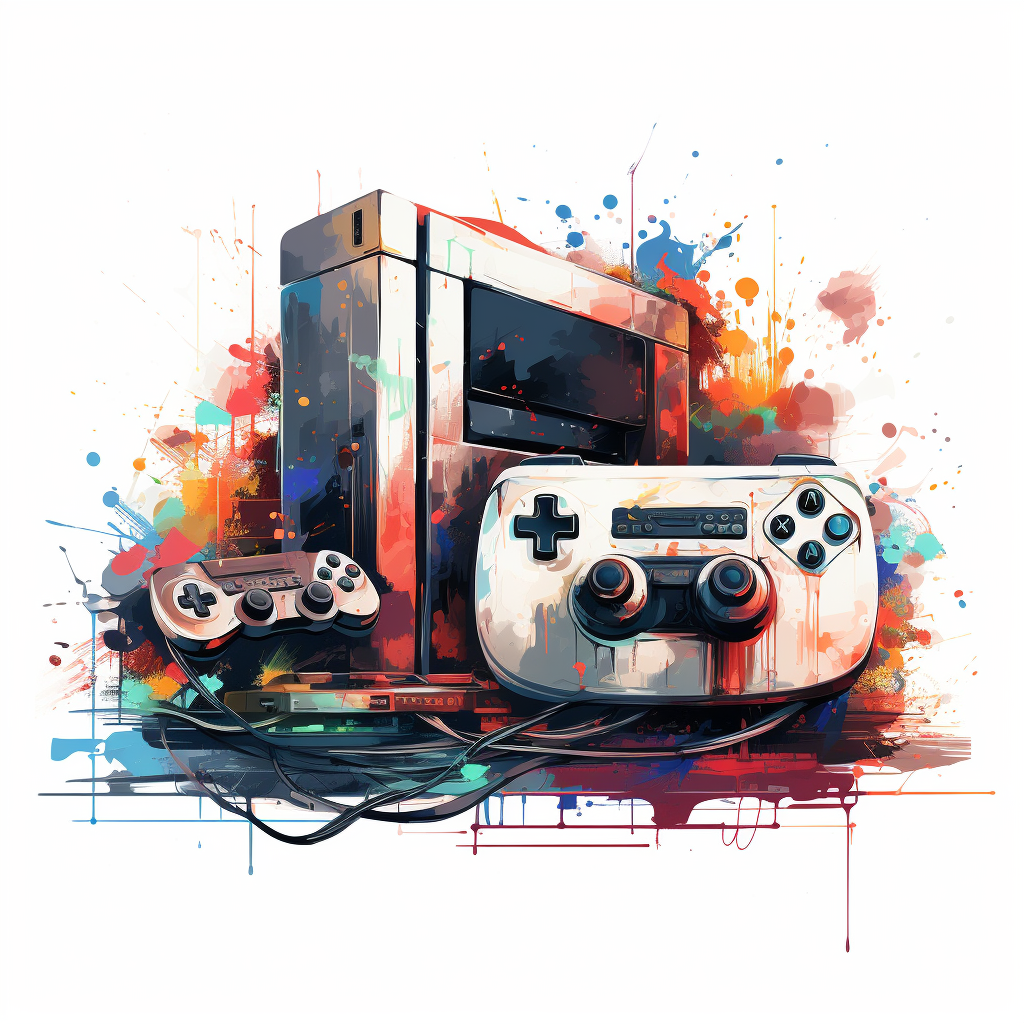 Illustration of modern gaming consoles