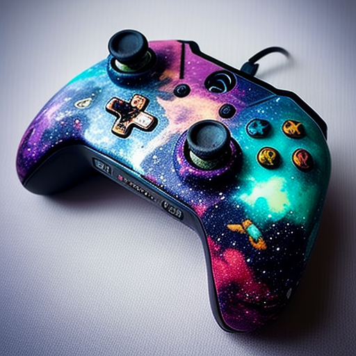 Gaming Controller in Galactic Travel Adventure