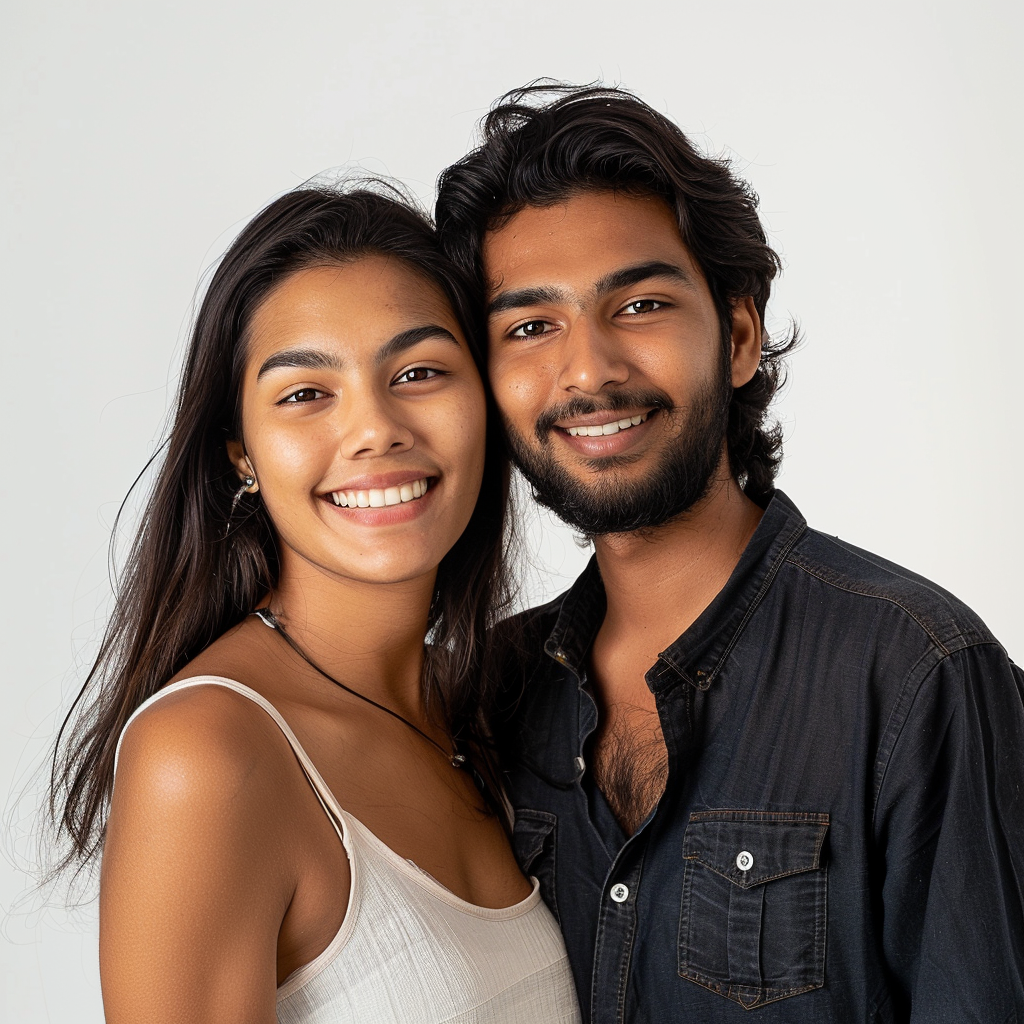 gaming couple standing smiling together