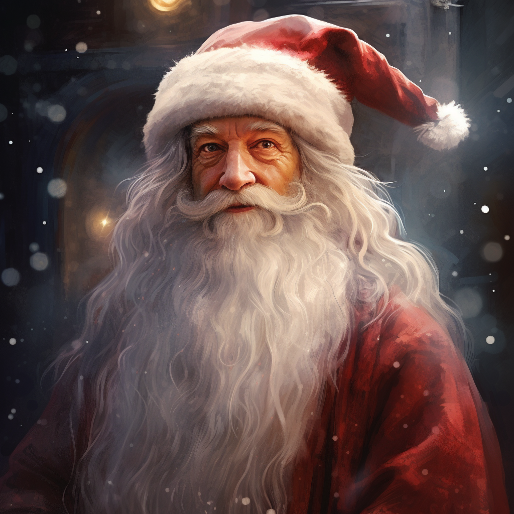 Gandalf dressed as Santa spreading joy