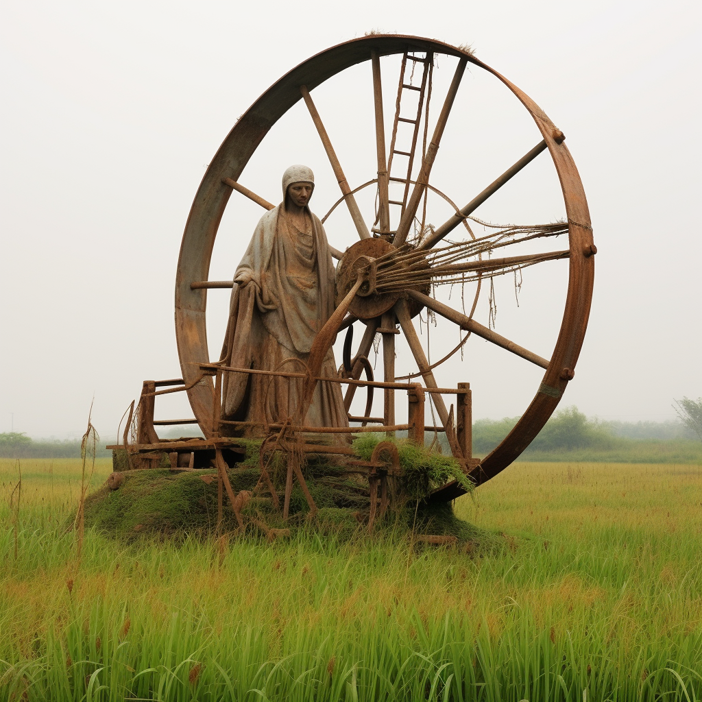 Gandhi Ji's Big Charkha in Grass