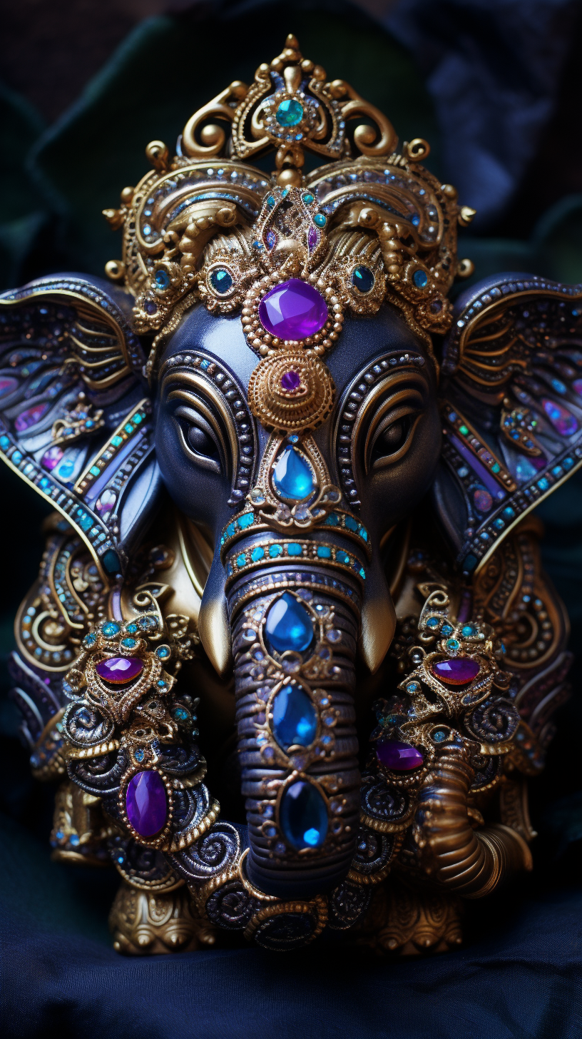 Ganesh Elephant with Jeweled Accessories