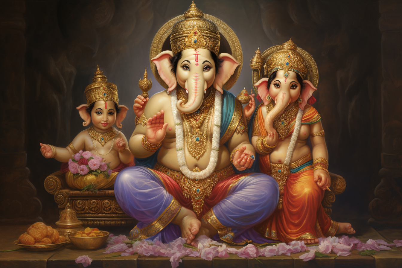 Lord Ganesha with Both Parents Blessings