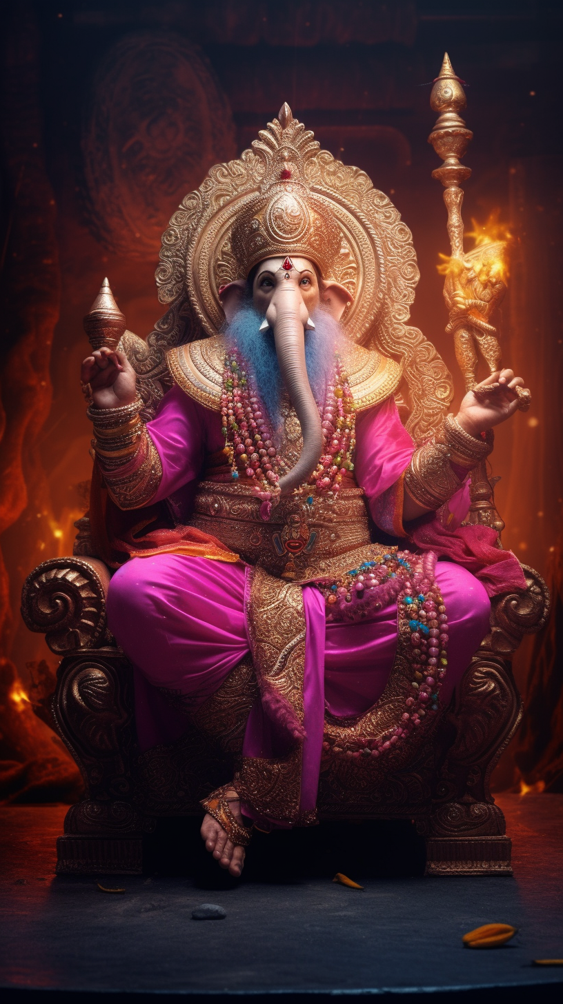 Artistic Ganesha War Portrait