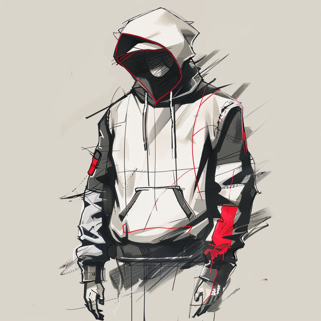 Two-Colored Hoodie Sketch