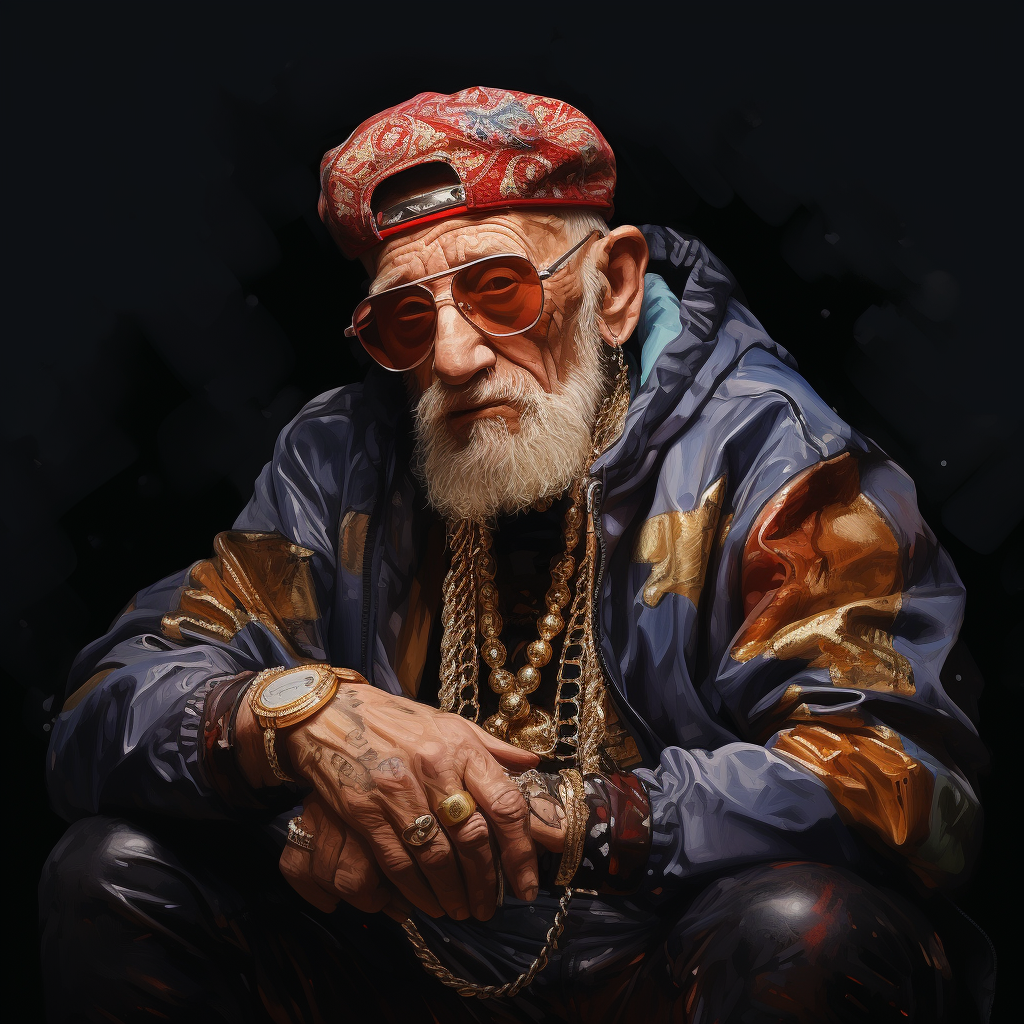 Realistic Gangsta Rapper Grandpa Image