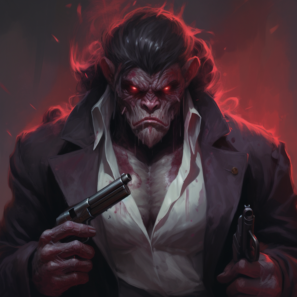 Female gangster ape portrait image