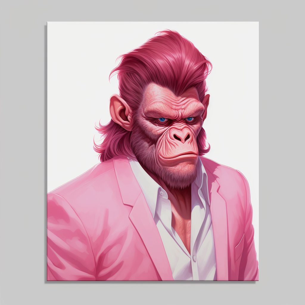 Gangster Bored Ape Portrait Pink